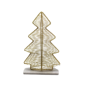 Vente en gros de sapin de Noël décoratif en fer et bois avec base en laiton plaqué style classique fait à la main personnalisé en vrac - Product Image 1