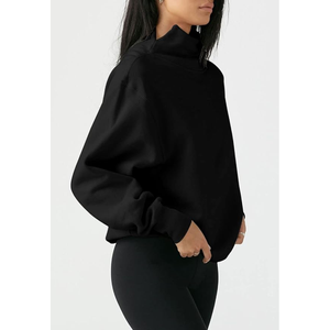 Trendy Womens Oversized Turtleneck <b>Drop</b>-shoulder Fleece Sweatshirts Long Sleeve Pullover Fall Outfits Winter Clothes - Product Image 2