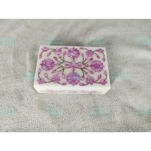 กล่องเก็บเครื่องประดับหินอ่อนที่สลับซับซ้อนของอินเดียสำหรับเด็กผู้หญิงกล่องเก็บของขวัญเป็นที่ต้องการสูง - Product Image 4