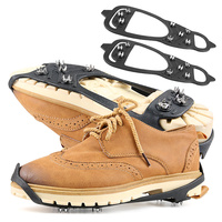 Crampons à glace TPE antidérapants en acier pour la marche, la randonnée, la pêche sur glace – Faciles à poser, portables, pour l'hiver en extérieur