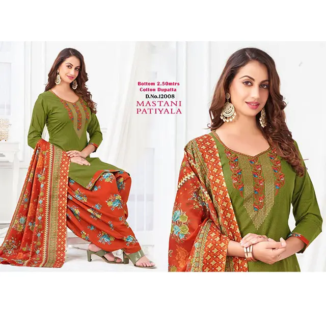 Diseño de traje Patiala Salwar-Diseños indios Punjabi Salwar kameez-Diseño de cuello Punjabi Salwar kameez Fabricante Proveedor