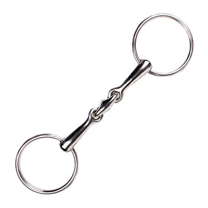 Broca De Filete de doble articulación Material de acero inoxidable plateado Producto equino ecuestre Caballo Diseño personalizado Broca De Filete de anillo Suelto - Product Image 1