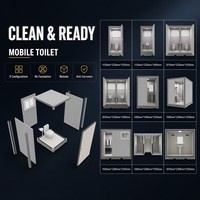 Unité de toilettes mobiles préfabriquées modulaires en panneaux sandwich d'acier, toilettes portables pour projets extérieurs