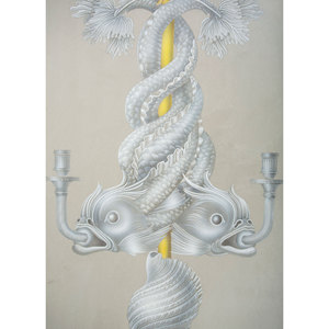 Arte de Pared en Lienzo y Tapiz con Patrón Abstracto Contemporáneo en Diseño Pintado en Gris y Negro - Product Image 1