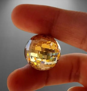 Hermoso corte redondo 20 MM amarillo Color champán Moissanite diamante forma de fútbol para colgante otro personalizado - Product Image 1