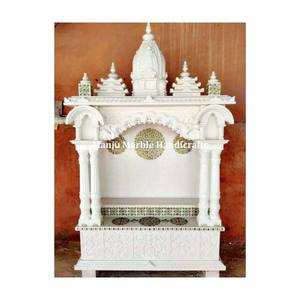 Temple d'incrustation de marbre de fantaisie de luxe classique naturel de qualité supérieure avec nacre personnalisé pour l'intérieur de dieu religieux hindou - Product Image 6