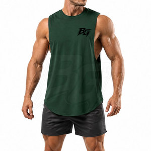 Running Casual Summer Outdoor Streetwear Premium Quality 100% Cotton Eco-Friendly Solid Color Stretch Cut Tank <b>Top</b> for Gym - Product Image 4