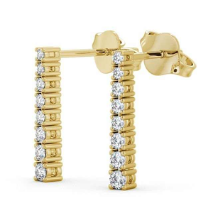 Pendientes de Diamantes Cultivados en Laboratorio, Certificados, Redondos, de Oro Sólido de 14K, con Barra Recta, para Mujer, Joyería Fina al por Mayor - Product Image 2