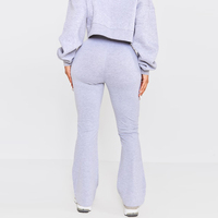Ensemble survêtement décontracté pour femme en molleton de coton uni de haute qualité, pantalon évasé et sweat à capuche, style urbain, hiver, logo personnalisé, respirant