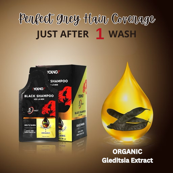 Instant Black Dye Shampoo Cover White Silver Grey Hair Vietnam quick results no ammonia easy application
