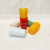 Verre à eau en résine de style européen dans un gobelet à café de jus d'eau potable multicolore pour la décoration de la salle à manger de restaurant à la maison