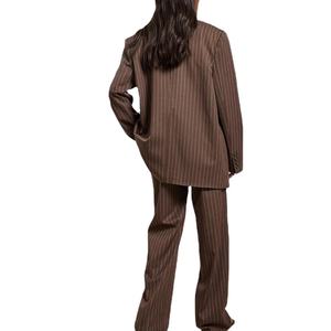 Blazer en Oferta para Mujer, Conjunto Personalizable con Rayas, Chaqueta con Pantalones, Traje Elegante para Oficina, Marca HI - Product Image 4