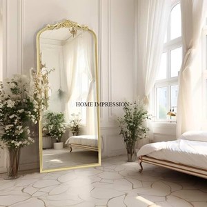 Hecho de hierro sólido Color negro Espejo de pie hecho a mano Alto exigente Patrón de aspecto único Espejo de piso elegante para la venta superior - Product Image 3