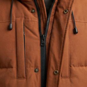 Wholesale <b>Men</b> Winter Parka Jacket Plus Long Thick Stand Collar Hood Waterproof Fabric Pattern Lightweight Thermal Snow Outwear - Product Image 4