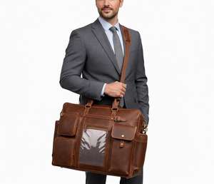 Sac de voyage convertible en cuir de luxe pour costume et veste - Product Image 5