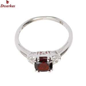 แหวนโกเมนพลอยธรรมชาติเครื่องประดับเงินสเตอร์ลิง925ที่มีการตั้งค่ารูปทรงเรขาคณิตสำหรับสวมใส่ในชีวิตประจำวัน - Product Image 2