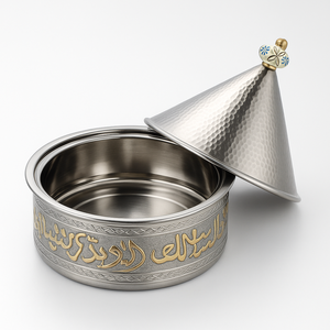 Casserole isotherme en acier inoxydable durable au design minimaliste, avec couvercle et intérieur poli, pour la décoration de la maison et des hôtels - Product Image 3