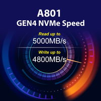SSD, Solid State Drive, RIDATA A801 SSD PCIe Gen4 NVMe M.2 2280 Internal, baca/tulis hingga 5000/4800 MB/s (500GB 1TB 2TB 4TB)