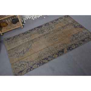 Alfombra de retales de poliéster y lana clásica Vintage, patrón Oriental rectangular negro Beige para sala de estar, dormitorio (2,9 'X 5,2' de látex - Product Image 2