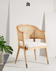 Silla de Comedor Marvellina Moderna de Madera de Teca Sólida, Tapicería de Poliéster Ecológica Hecha a Mano, Silla Elegante de Primera Calidad - Product Image 5