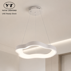 โคมไฟระย้าโลหะทันสมัย ​​27W LED ปรับแสงได้ 3 สี พร้อมรีโมทคอนโทรล สำหรับห้องรับประทานอาหารและห้องนั่งเล่น ตกแต่งบ้าน - Product Image 1