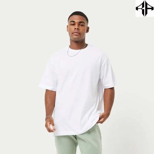 Camiseta OEM/ODM 100% de algodón con cuello redondo para hombre, diseño sólido con patrón 230 GSM, tela de punto, camiseta estampada en blanco, lote abastecido - Product Image 3