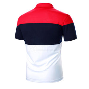 เสื้อยืดโปโลสำหรับผู้ชายแบบรัดรูปแห้งเร็วระบายอากาศได้ดีผ้าคอตตอน/ใยไผ่พิมพ์ลายสีพื้น - Product Image 2