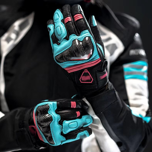 Guantes de carreras de cuero de piel de oveja personalizados para montar en moto | Guantes de moto de cuero genuino logotipo personalizado unisex - Product Image 2