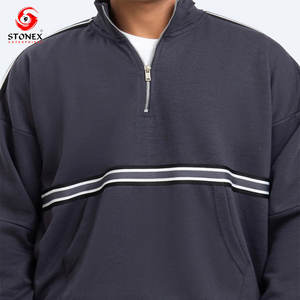 Ensemble survêtement homme personnalisé pour l'hiver, en molleton de coton de haute qualité, léger, respirant, avec fermeture éclair, tenue décontractée, impression de logo personnalisé - Product Image 4