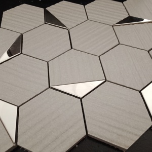 Azulejo de mosaico de cerámica de cuerpo completo hexagonal Symphony de 73mm texturizado Linia para paredes de baño y áreas de ducha Paredes características de dormitorio - Product Image 3