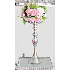 Decoración de mesa, plateado para Metal florero de fiesta, boda, centro de mesa, aniversario, cumpleaños, evento, decoración, maceta - Product Image 1