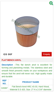 Flat <b>Bench</b> Anvil GS 06F Jewelry <b>Tools</b> for Jewelers - Product Image 2