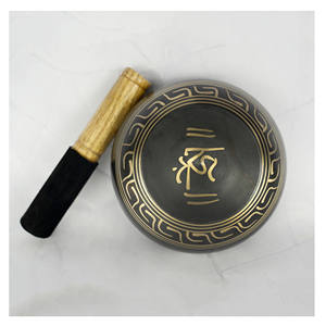 Recipiente de latón puro con sonido para cantar, forma redonda, tamaño personalizado, acabado en negro, para Yoga, meditación, terapia, oraciones, novedad - Product Image 2