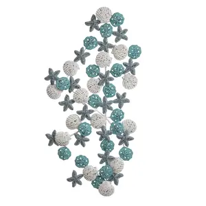 Diseño de concha de mar de estrellas, nuevos acentos decorativos para el hogar, accesorios de metal, color blanco y azul, arte de pared para hotel/hogar - Product Image 1