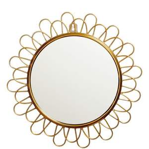 Espejo de pared decorativo de forma redonda, acabado dorado, artículo de decoración de pared de alta calidad para el hogar, Hotel y oficina, baño, precio de fábrica - Product Image 1