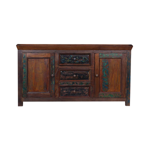 实心柚木橱柜，带<span class=keywords><strong>3</strong></span>个抽屉和<span class=keywords><strong>2</strong></span>个储物门，可回收客厅或酒店室内家居家具 - Product Image 2