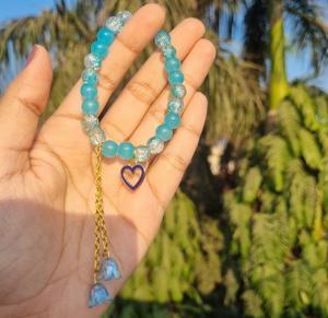 Shiny and Unique <b>Charm</b> <b>Bracelet</b>, Crack Beads <b>Bracelet</b>, Minimalist Glass beads flower <b>bracelets</b> - Product Image 3