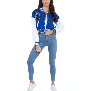 Chaquetas universitarias largas para mujer OEM en tela de lana Venta caliente Chaquetas universitarias para mujer Latterman con logotipo de marca personalizado - Product Image 5