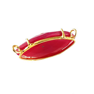 925 argent Sterling or Vermeil rubis broche ensemble pendentif 20x10mm Long Marquise pendentif pour la fabrication de bijoux - Product Image 3