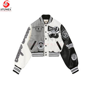 Otoño 2023 ropa de mujer Chaqueta corta Varsity chaqueta calle béisbol Softball desgaste motocicleta Letterman chaqueta abrigos - Product Image 2