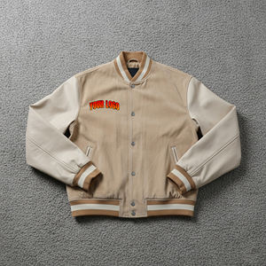2025 nouveau arrivé personnalisé Chenille broderie patchs veste universitaire pour homme col en V Style Hip Hop veste de Baseball surdimensionnée - Product Image 4
