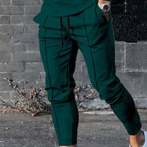 Vente en gros OEM ensemble deux pièces uni décontracté personnalisé de survêtement de sport pour hommes survêtement en coton coupe ajustée pour hommes sweatshite - Product Image 3