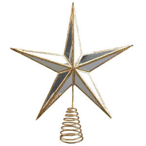 Direct <b>Supply</b> Metal Polished Star Shape <b>Christmas</b> Tree Topper <b>Holiday</b> Ornaments for Home Use Elegant Tree Decoration - Product Image 1