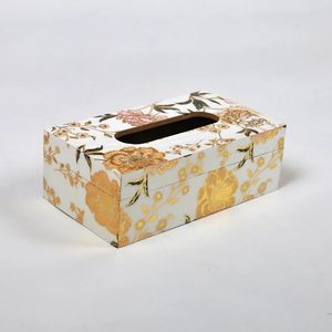 Boîte à mouchoirs et ensemble de sous-verres Design élégant Premium Boîte à serviettes imprimée en bois Sheeri Artisanat Inde pour les décorations de fête - Product Image 5