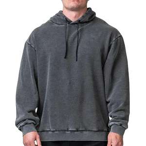 Sudadera con Capucha Extra Grande Personalizada, Lavada al Ácido, Desgastada, para Hombre, Sudadera con Capucha de Estilo Urbano con Cierre y Lavado Ácido Desteñido para Invierno - Product Image 1
