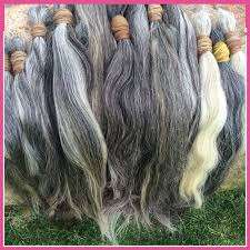 Extensiones de cabello humano gris crudo de donantes de templo indio cabello Remy gris natural fabricado y exportado de la India - Product Image 5