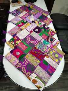 Housse de coussin décorative faite à la main en tissu recyclé à pois carrés, motif éléphant, pour canapé, lit, décoration intérieure - Product Image 5