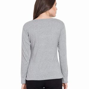 เสื้อยืดแขนยาวสำหรับผู้หญิงเสื้อผ้าลำลองดีไซน์แฟชั่นล่าสุด - Product Image 3