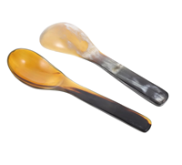Cuillère à couverts en corne de buffle naturelle élégante Ustensile de cuisine pour assaisonnement Cuillère à corne de buffle en gros de l'Inde
