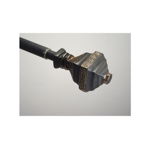 Tige de rideau en fer noir antique avec des embouts de rideau pour la fenêtre/portes décoratives - Product Image 4